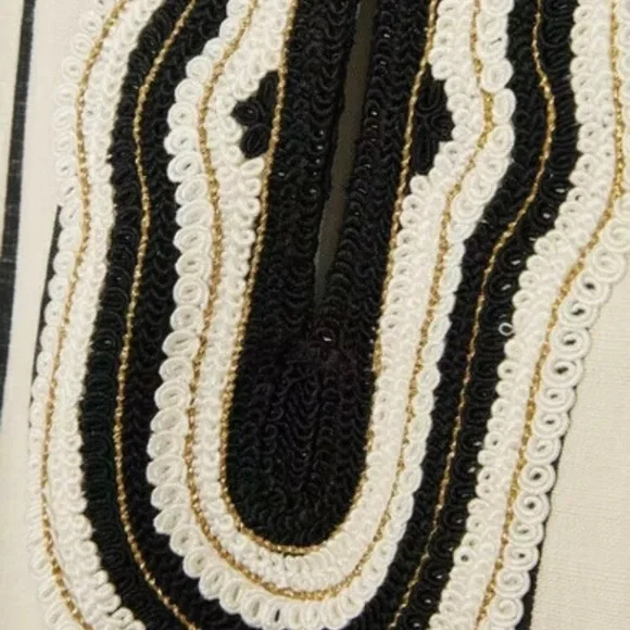 NEW Tory Burch Long Sleeve Stripe Tunic Top Size 2 Rayon Slub Stripe Tunic $348 - Picture 4 of 9